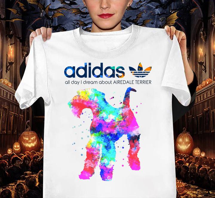 Adidas All Day I Dream About Airedale Terrier t-shirt woman shirt