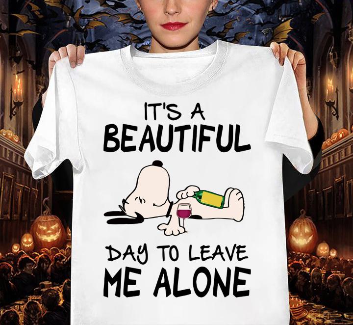 Snoopy it's a beautiful day to leave me alone t-shirt woman shirt