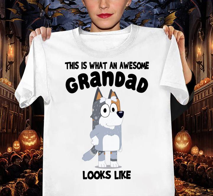 Bluey Awesome Grandad Looks Like t-shirt woman shirt