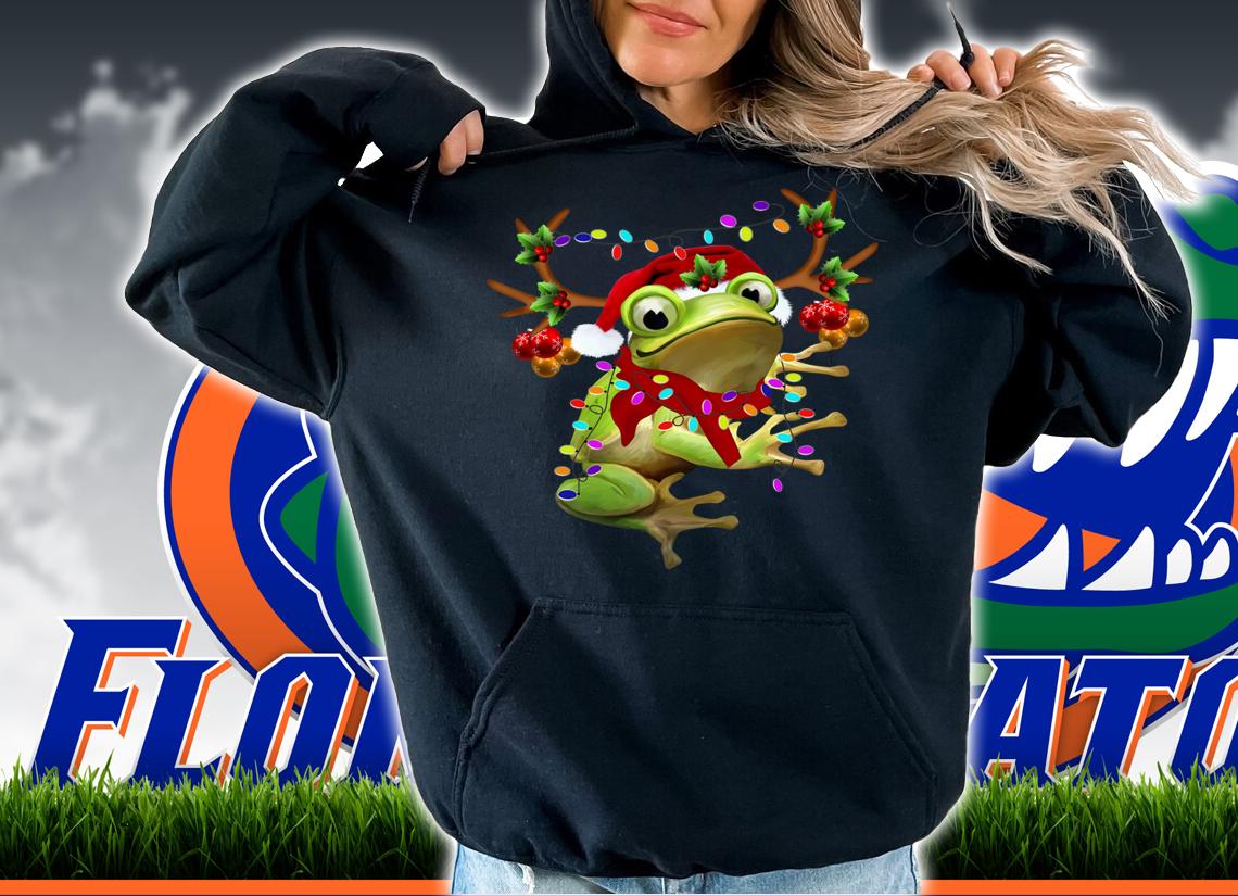 Santa Frog Reindeer Light Christmas sweater t-shirt hoodie