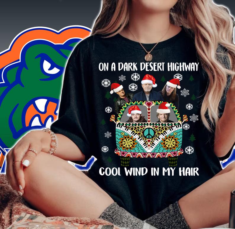 Eagles Band On A Dark Desert Highway Cool Wind In My Hair Christmas t-shirt woman shirt