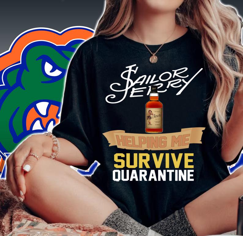 Sailor Jerry helping me survive quarantine Coronavirus t-shirt woman shirt