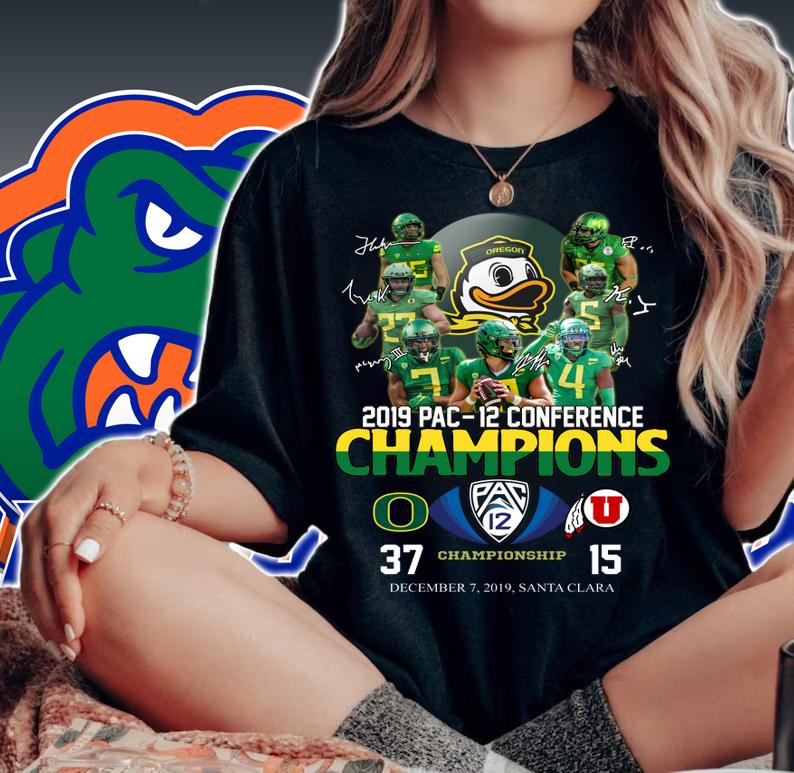 Oregon Ducks 2019 Pac 12 conference championship 37 15 t-shirt woman shirt