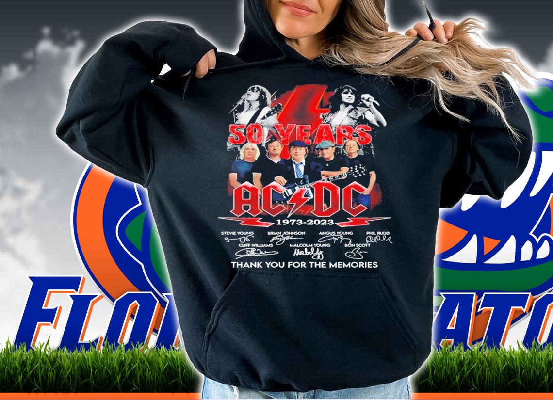 50 years ACDC 1973-2023 signatures thank you for the memories shirt t-shirt hoodie