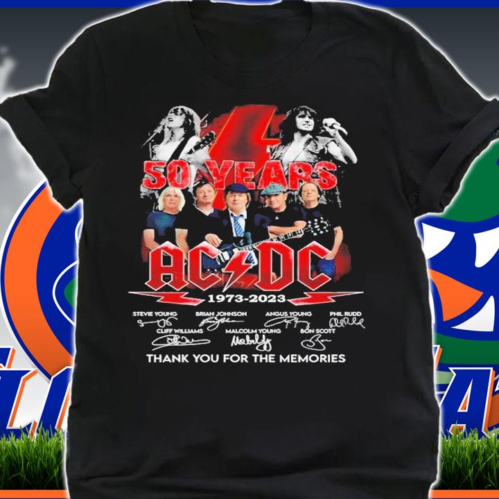 50 years ACDC 1973-2023 signatures thank you for the memories shirt t-shirt shirt