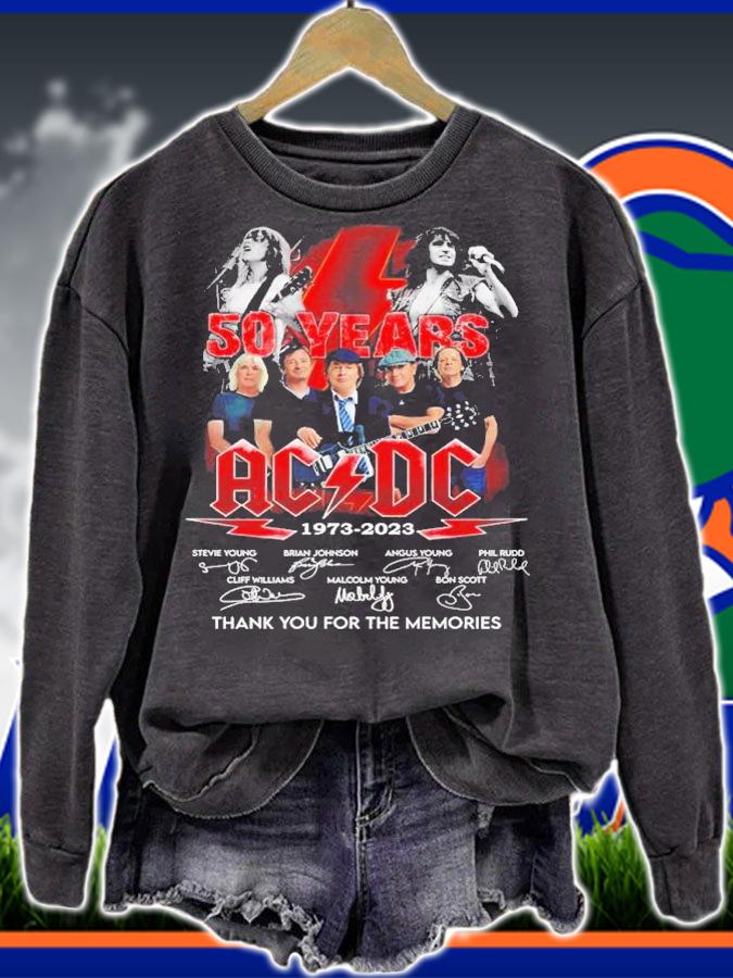 50 years ACDC 1973-2023 signatures thank you for the memories shirt t-shirt sweatshirt