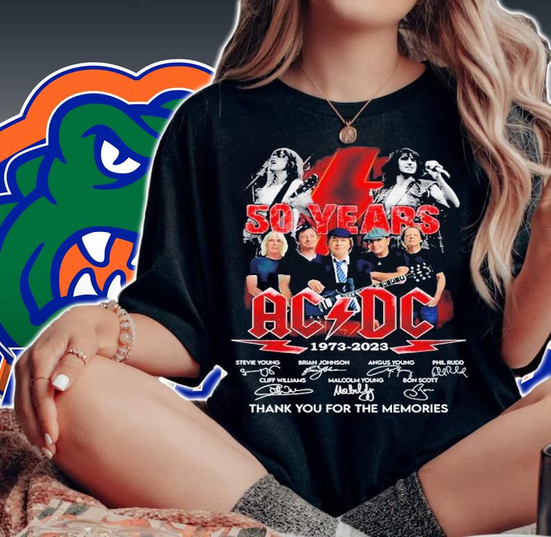 50 years ACDC 1973-2023 signatures thank you for the memories shirt t-shirt woman shirt