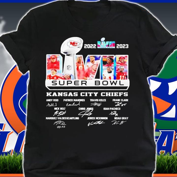 2022-2023 Kansas City Chiefs Super Bowl Champions signatures shirt t-shirt shirt