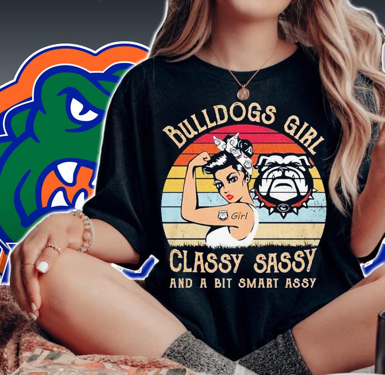 Bulldogs girl classy sassy and a bit smart assy shirt t-shirt woman shirt