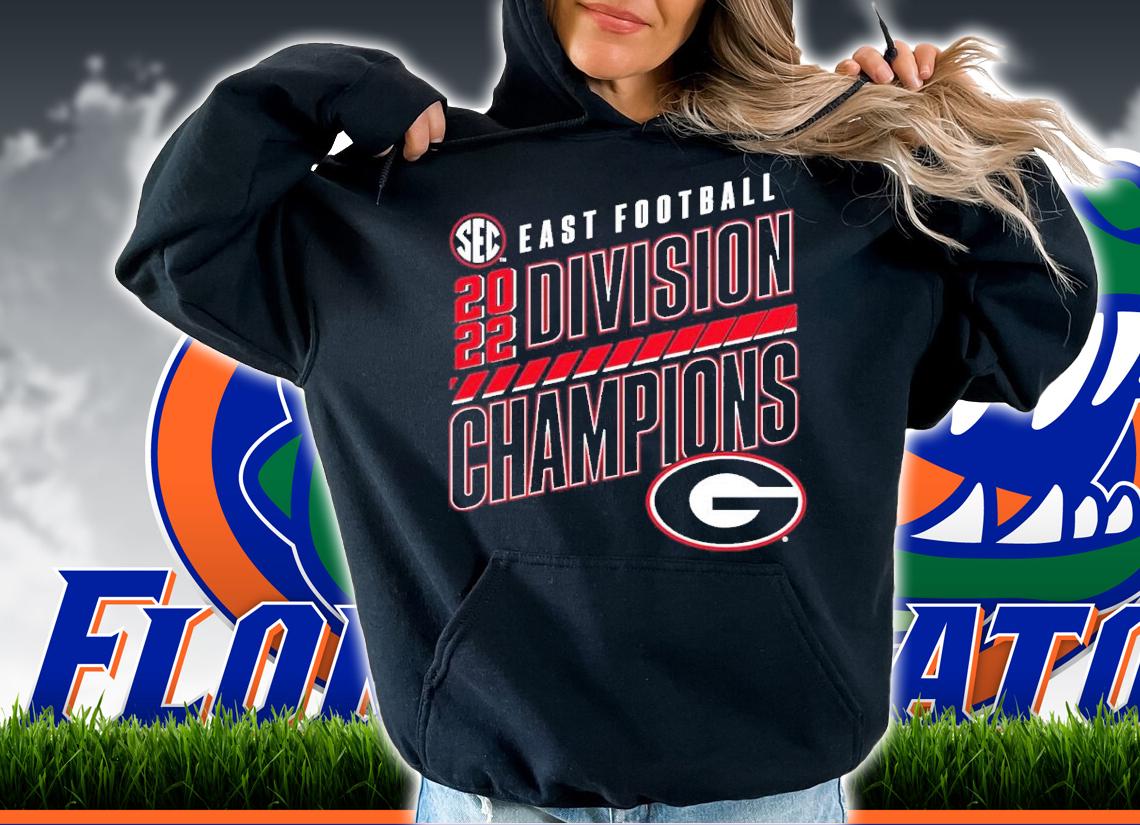 Charcoal Georgia Bulldogs SEC East Division Football Champions Slanted Knockout 2022 Shirt t-shirt hoodie