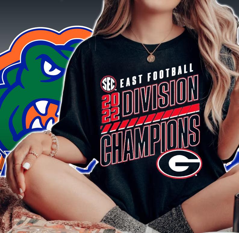 Charcoal Georgia Bulldogs SEC East Division Football Champions Slanted Knockout 2022 Shirt t-shirt woman shirt