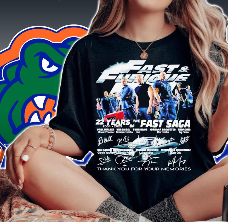 Fast and Furious Fast Saga 22 years of the 2001 2023 thank you for the memories signatures shirt t-shirt woman shirt