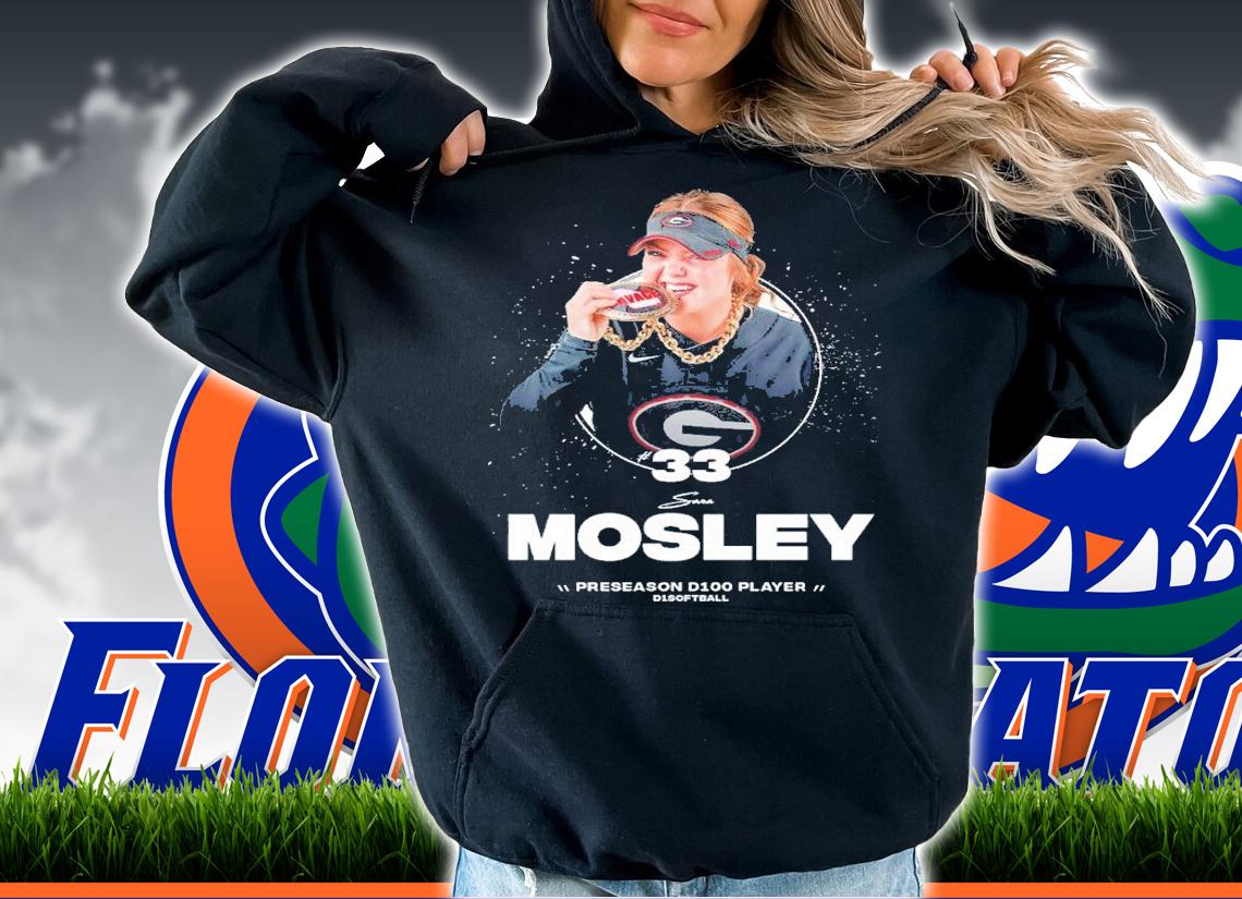 Georgia Bulldogs 33 Mosley Preseason D100 Player Softball Shirt t-shirt hoodie