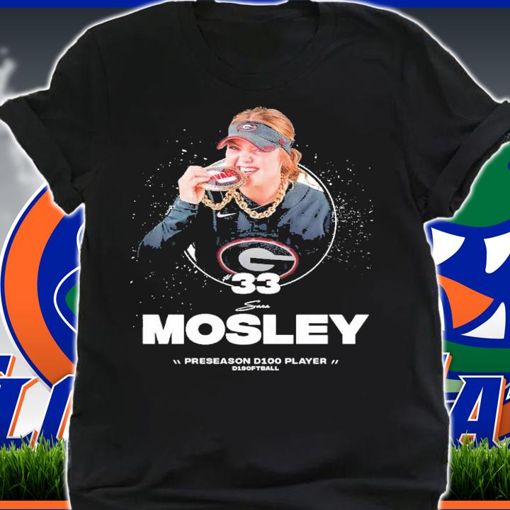 Georgia Bulldogs 33 Mosley Preseason D100 Player Softball Shirt t-shirt shirt