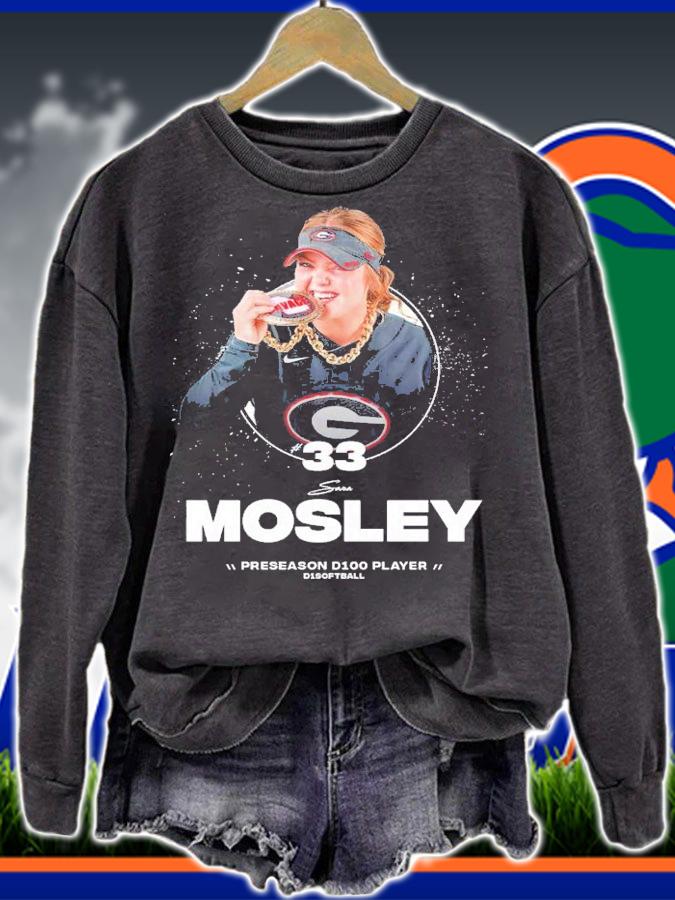 Georgia Bulldogs 33 Mosley Preseason D100 Player Softball Shirt t-shirt sweatshirt
