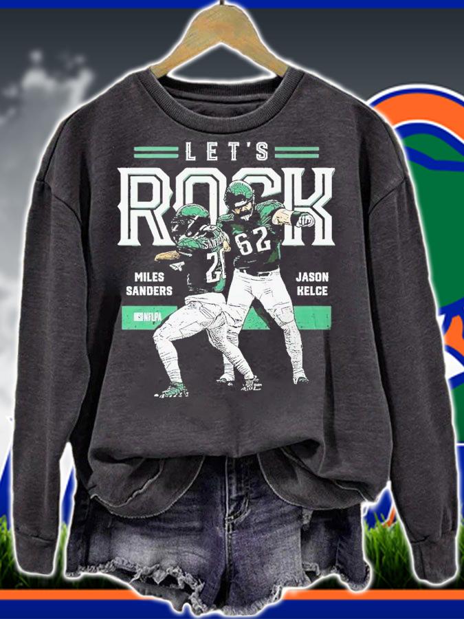 Miles Sanders and Jason Kelce Philadelphia lets rock shirt t-shirt