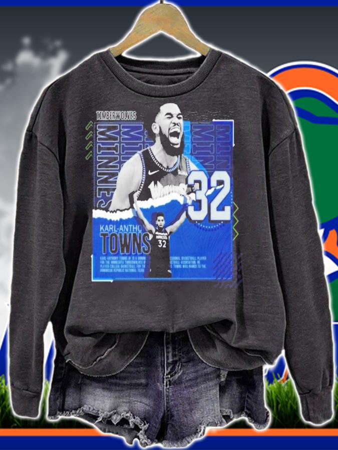 Karl-Anthony Towns Basketball Paper Poster Timberwolves Shirt t-shirt sweatshirt