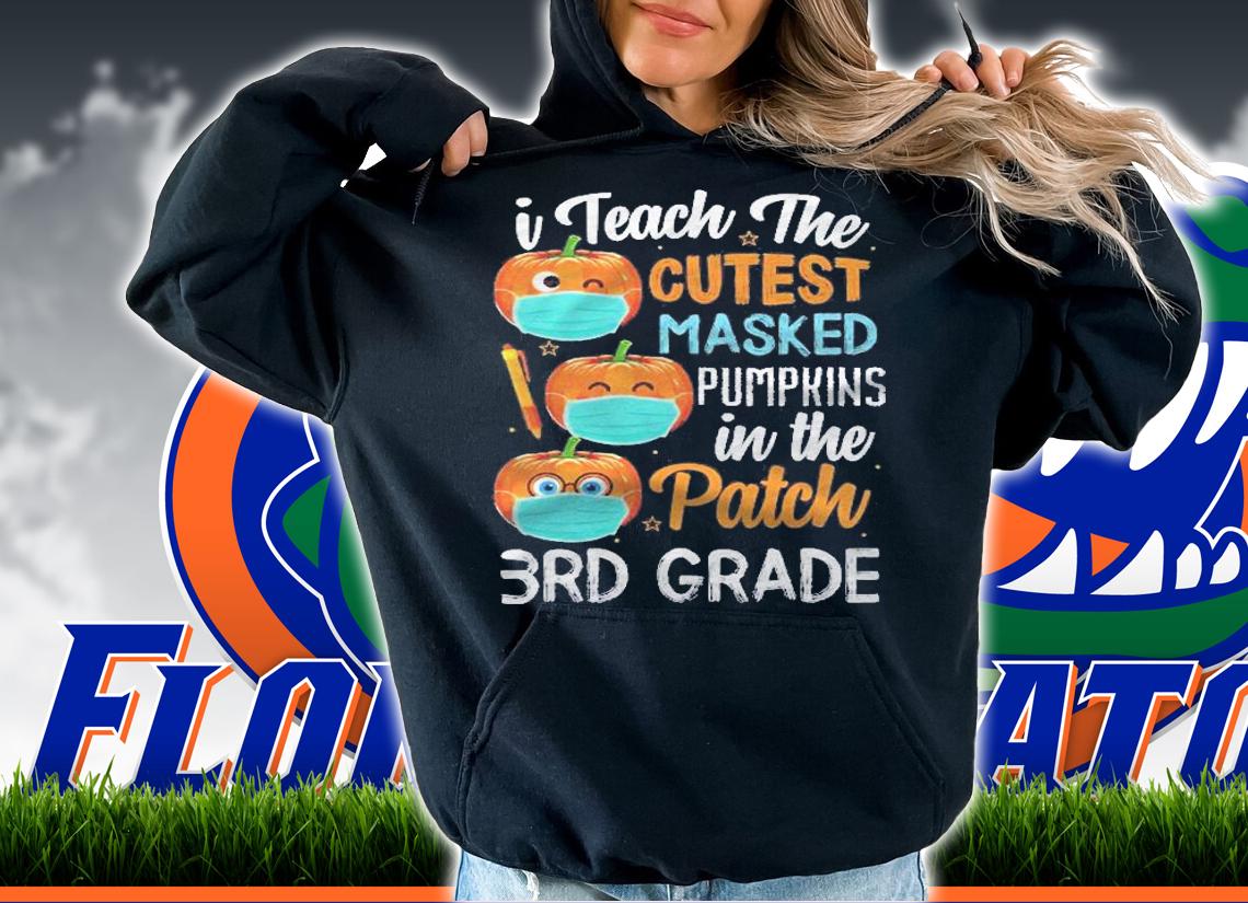 I Teach The Cutest Masked Pumpkins In The Patch 3Rd Grade Shirt t-shirt