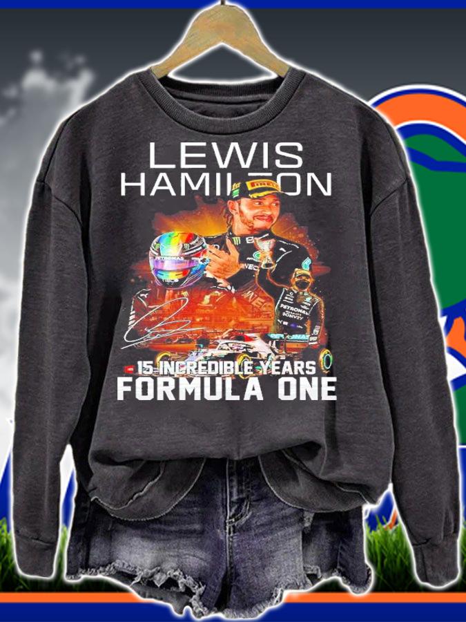 Lewis Hamilton 15 Incredible Years Formula One Signatures Shirt sweatshirt