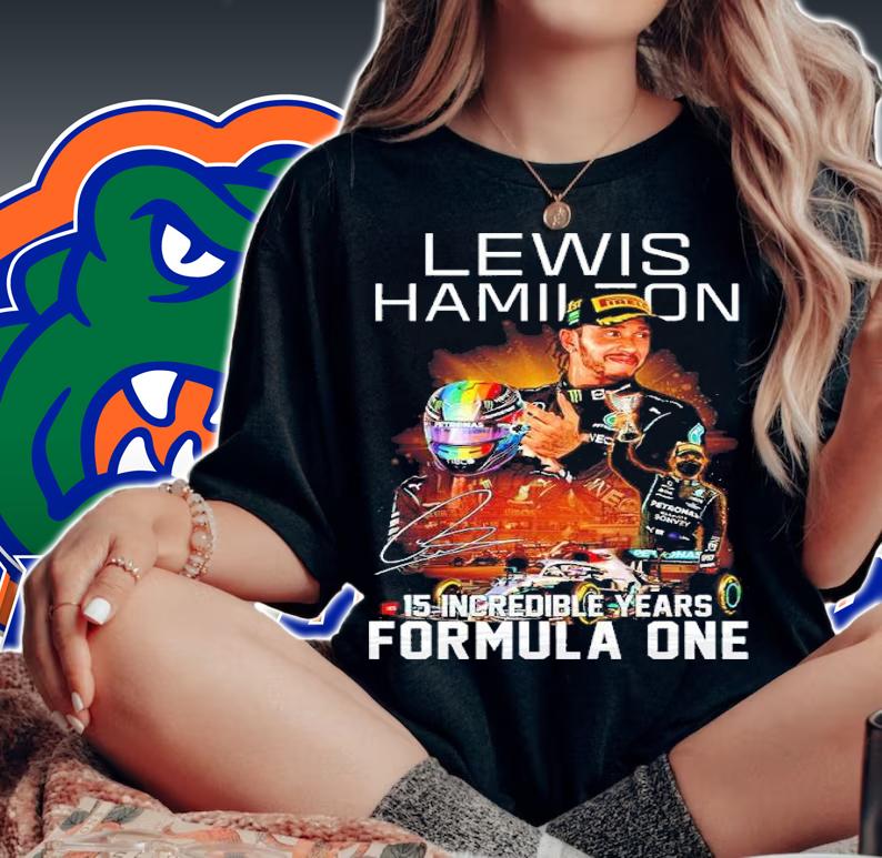 Lewis Hamilton 15 Incredible Years Formula One Signatures Shirt woman shirt