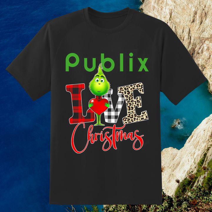 Love Publix Grinch Christmas Leopard T-Shirt