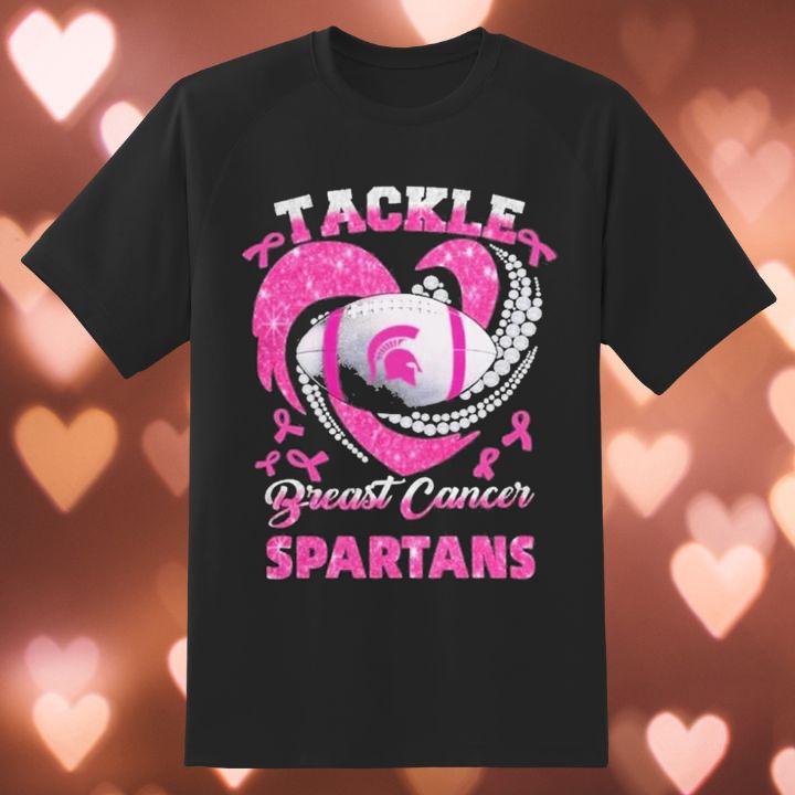 Michigan State Spartans Tackle Breast Cancer Awareness Diamond Heart Shirt