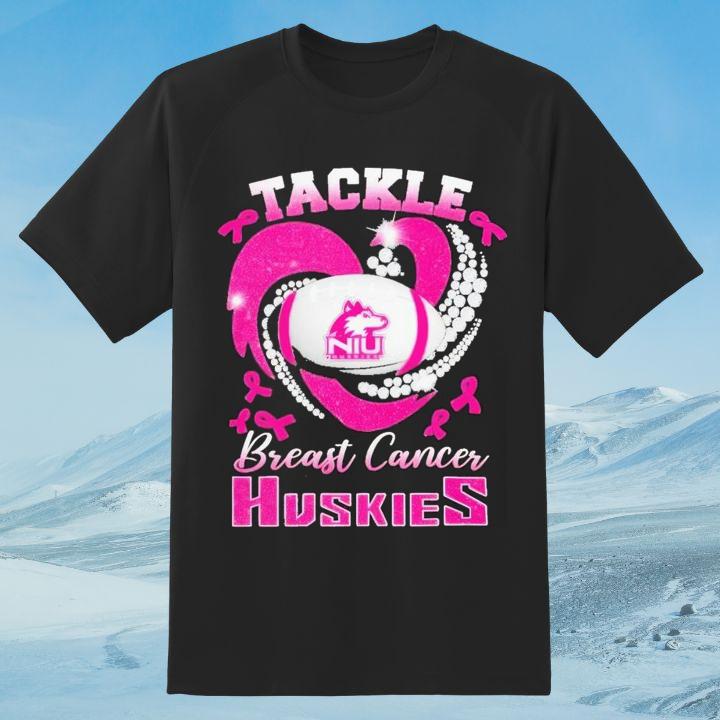 Northern Illinois Huskies Tackle Breast Cancer Awareness Diamond Heart Shirt