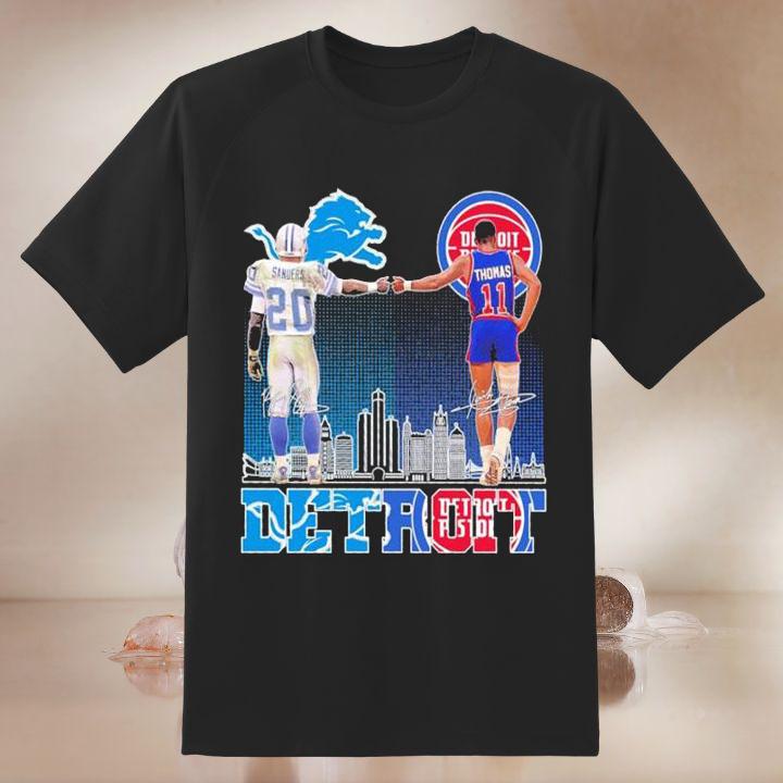 Detroit Lions Barry Sanders Detroit Pistons Isiah Thomas Detroit Sport Team T-Shirt