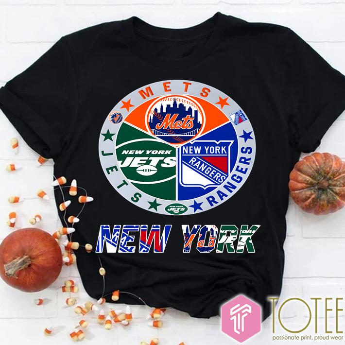 New York Sport Teams New York Jets NY Mets NY Rangers Logos 2024 T-Shirt