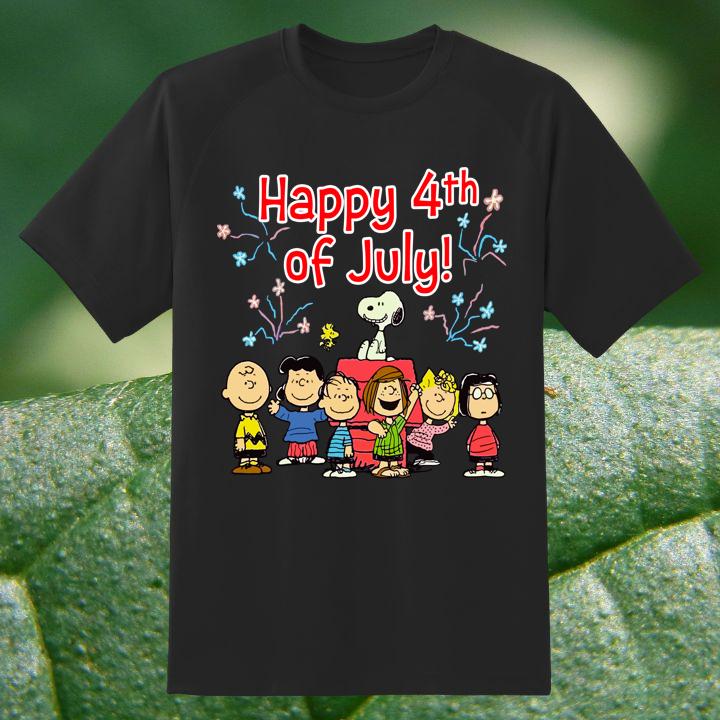 Peanuts Characters Snoopy Charlie Brown Happy 4Th Of July T-Shirt