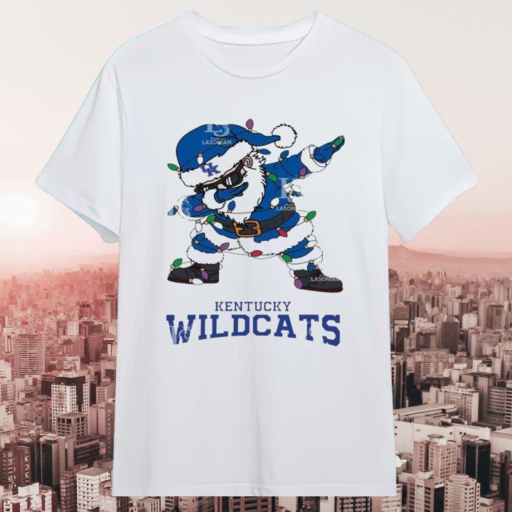 Dabbing Santa Kentucky Wildcats Christmas Light Shirt – Festive & Fun!