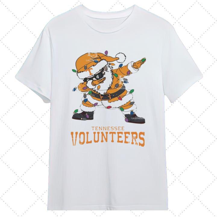 Dabbing Santa Tennessee Volunteers Christmas Light Shirt for Holiday Fun