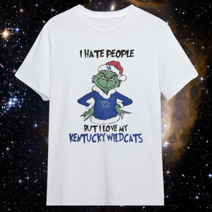 Grinch I Hate People But I Love My Kentucky Wildcats Christmas Shirt
