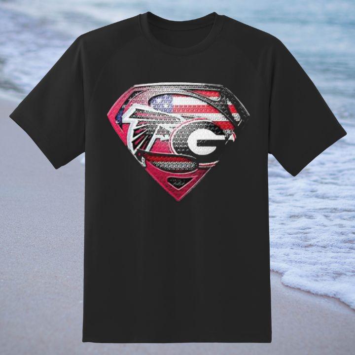 Get Your Atlanta Falcons & Georgia Bulldogs Superman 4th of July Shirt Now!
