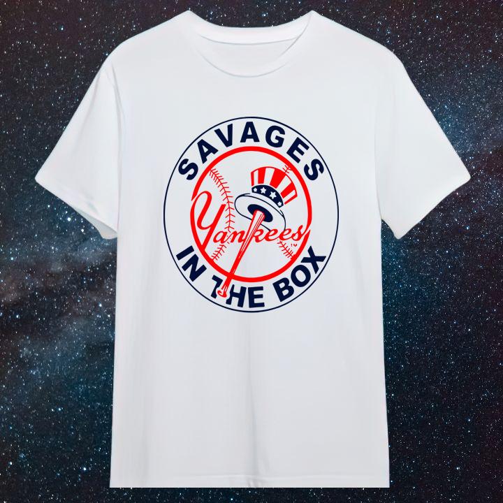 Premium Savages In The Box New York Yankees Baseball T-Shirt