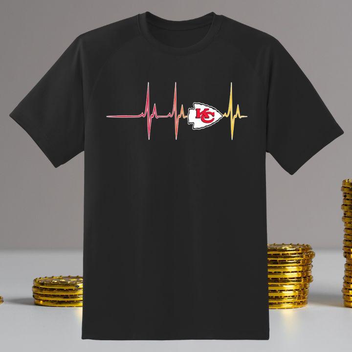 Official Kansas City Chiefs Football Heartbeat T-Shirt