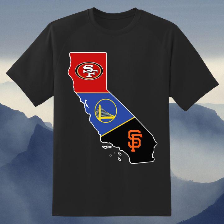 Personalized California State San Francisco 49Ers Golden State Warriors Giants Logo Shirt