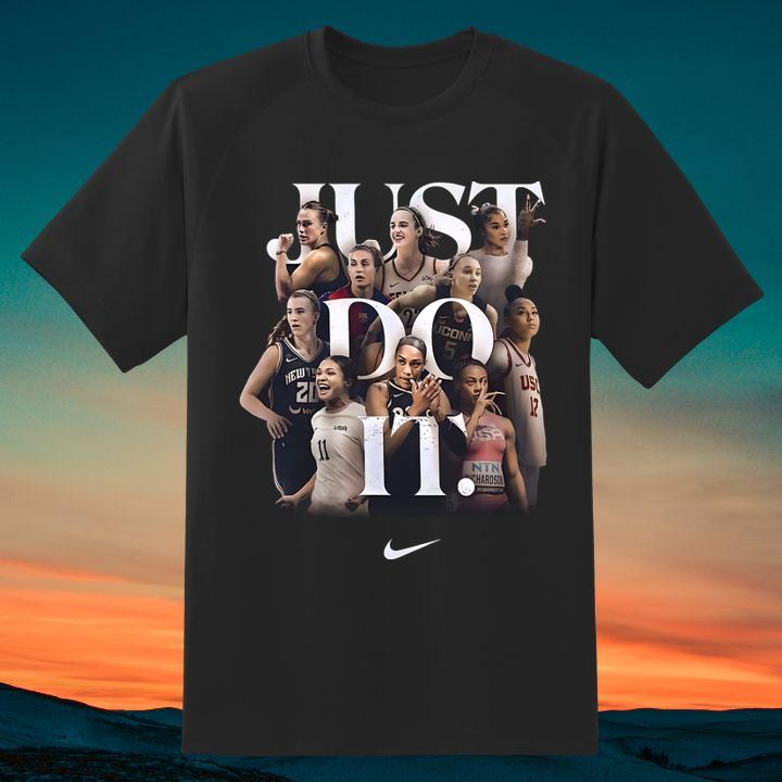 Nike Just Do It Womens Athletes Sports T-Shirt