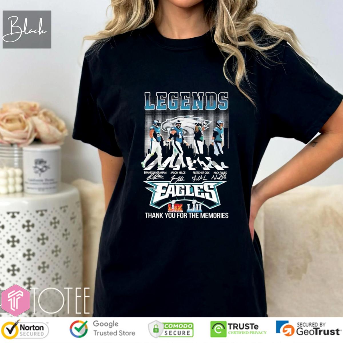 Philadelphia Eagles Legends Abbey Road Foles Cox Kelce Graham Signed Shirt