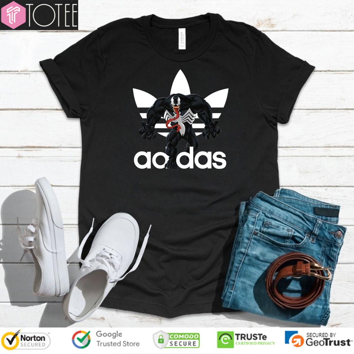 Marvel Venom Parody Adidas Logo T-Shirt