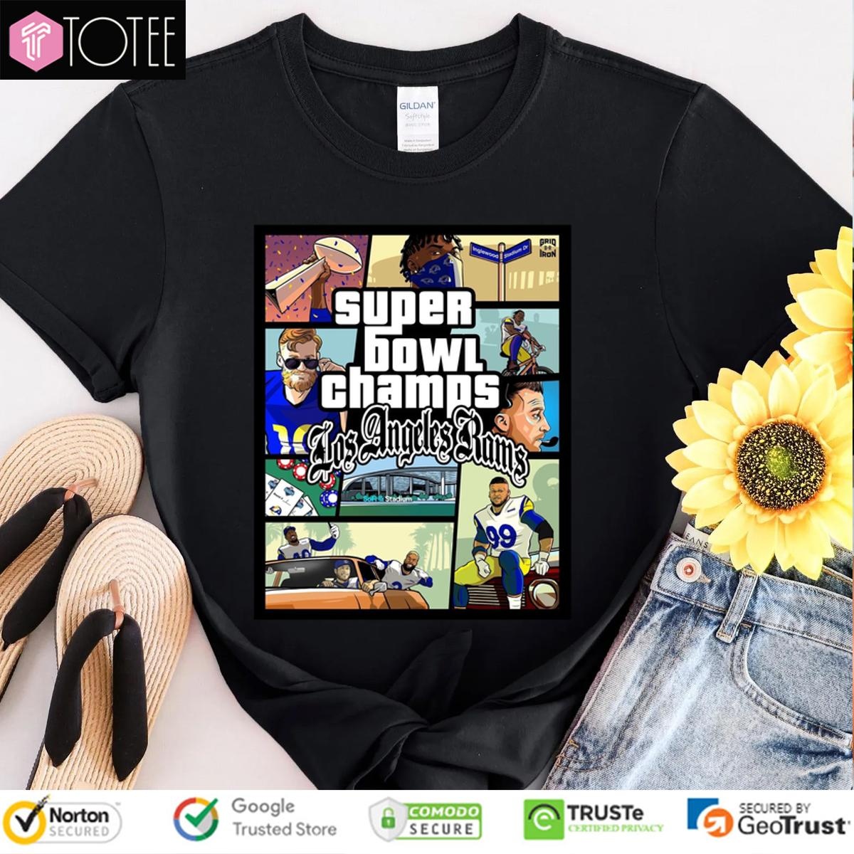 Grand Theft Auto Super Bowl Champs Los Angeles Rams T-shirt