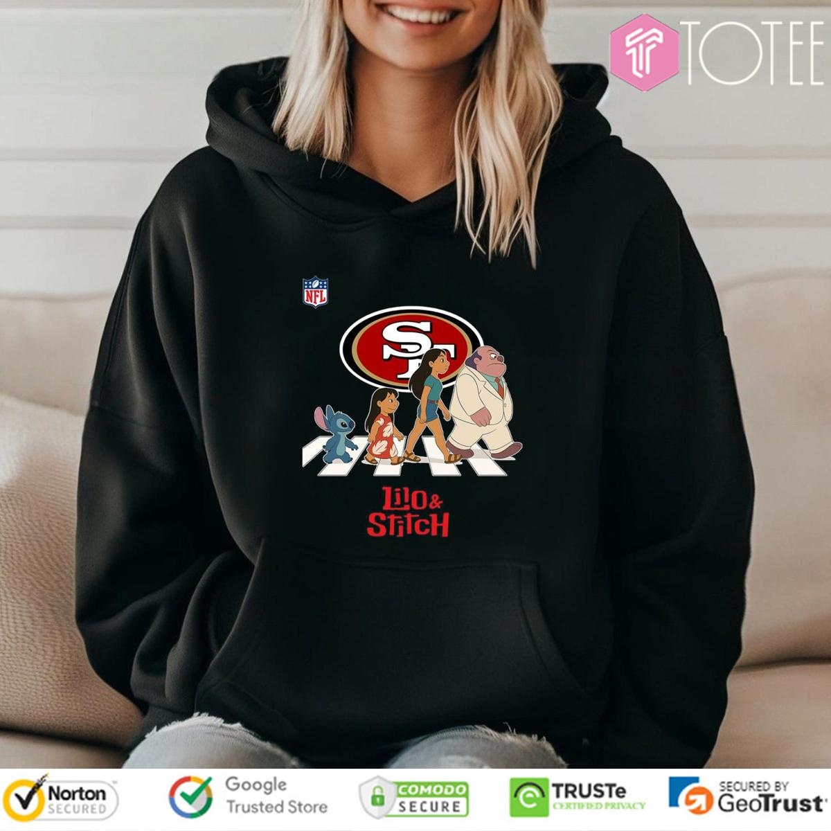 San Francisco 49Ers Lilo And Stitch Abbey Road Hoodie