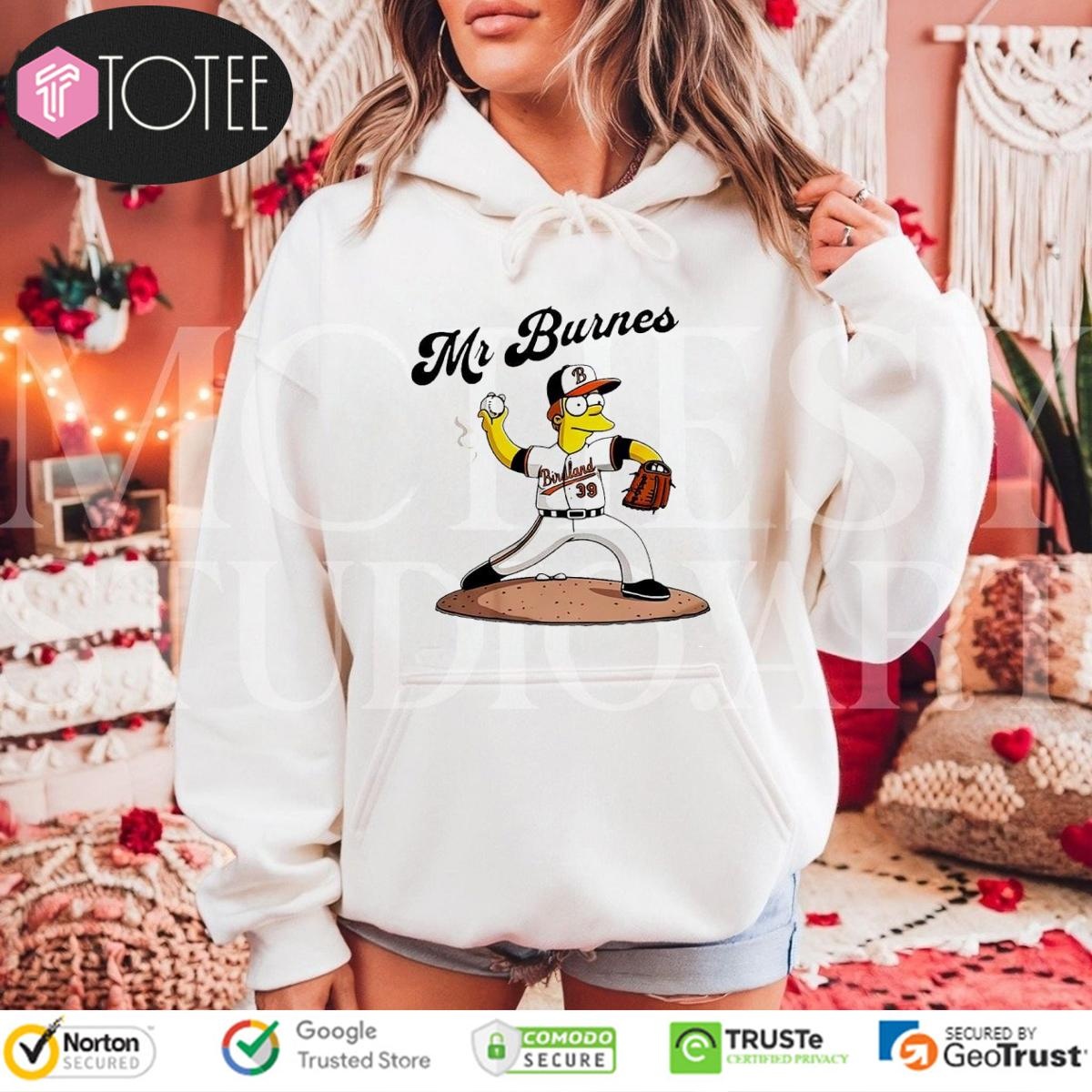 The Simpsons Mr Corbin Burnes Baltimore Orioles Baseball Hoodie