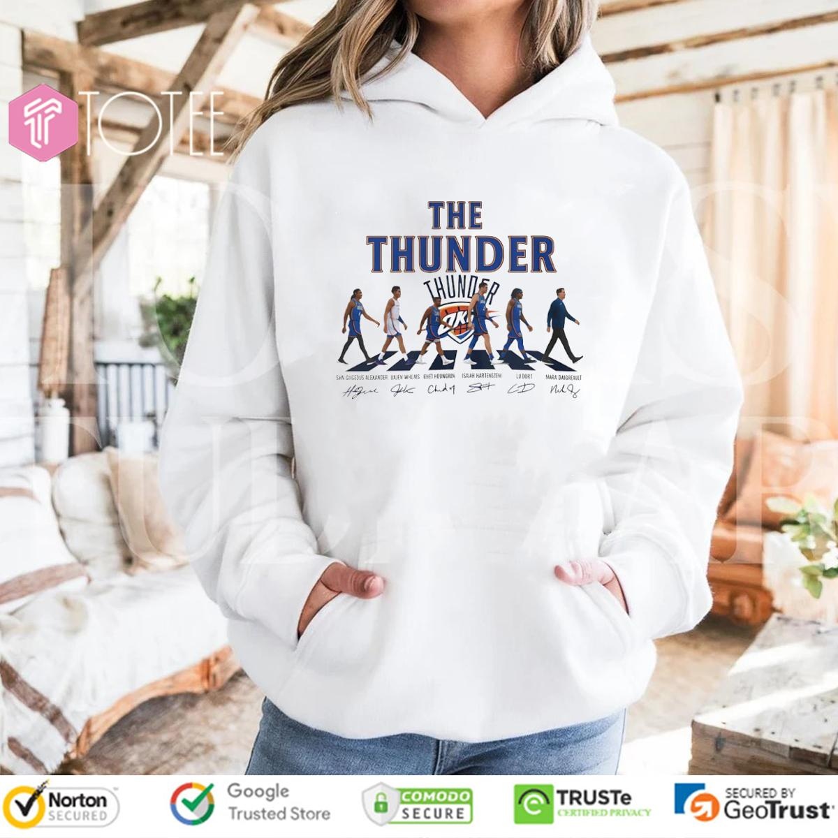The Thunder Nba Abbey Road Oklahoma City Thunder Signatures Hoodie