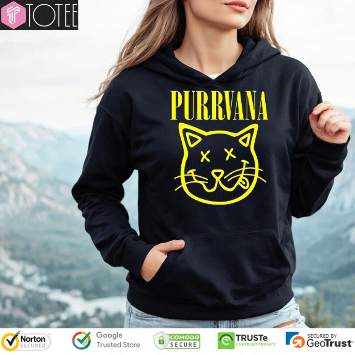 Purrvana Parody Cat Purr Nirvana Hoodie