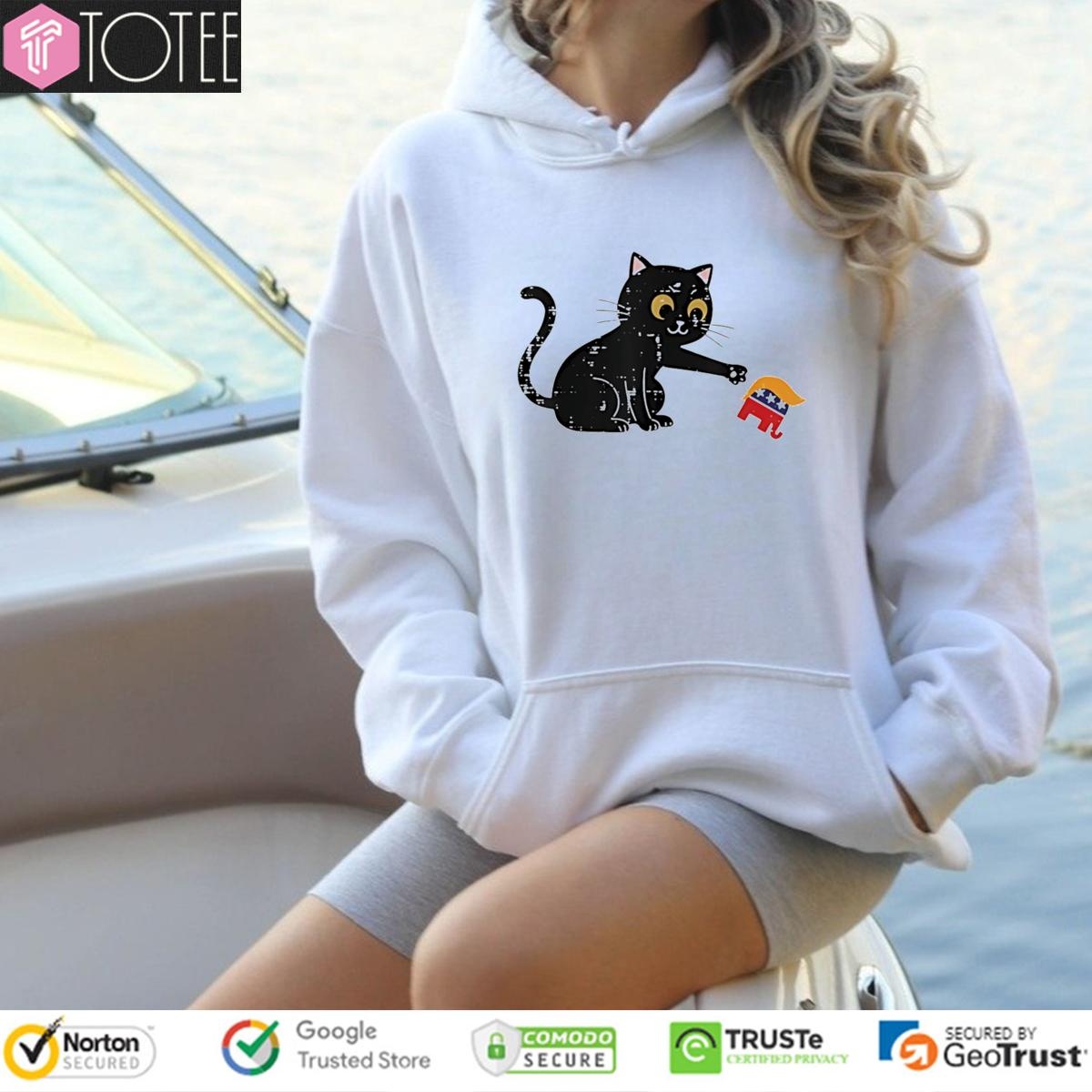 Black Cat Republican Elephant Trump Hoodie