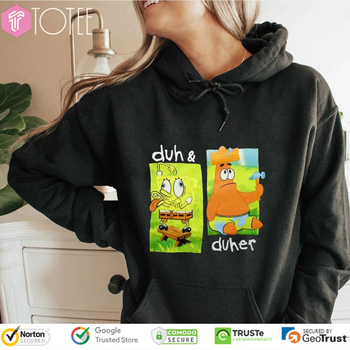 Duh And Duher Spongebob Squarepants Graphic Hoodie