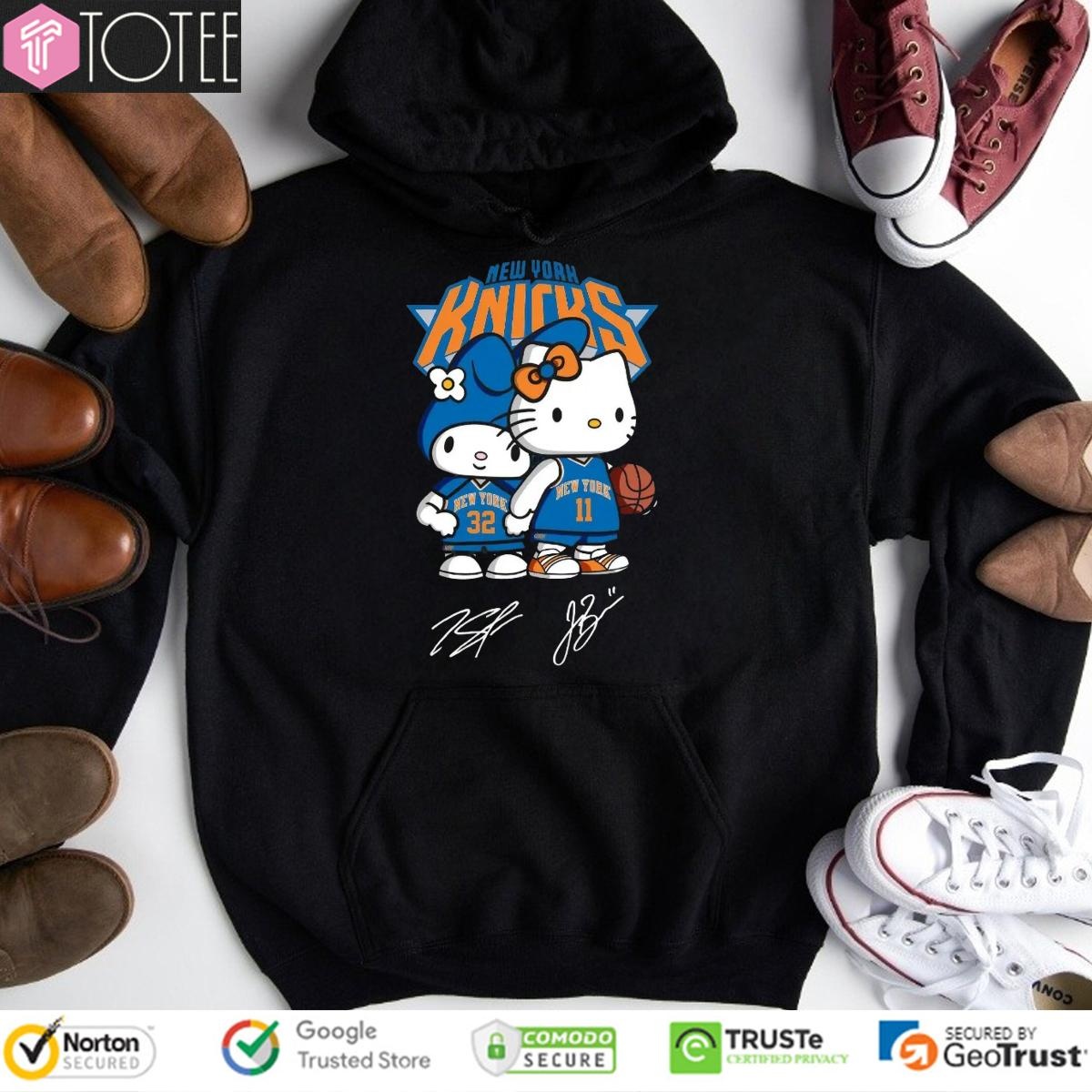 Hello Kitty New York Knicks Karl-Anthony Towns Jalen Brunson Signatures Hoodie