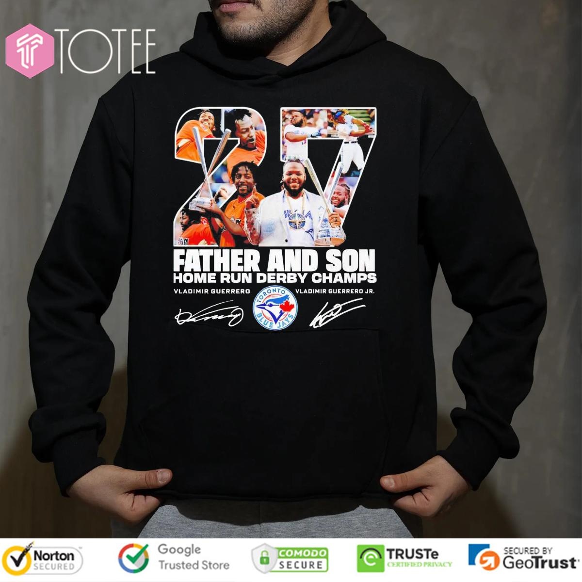 Vladimir Guerrero Father And Son Home Run Derby Champs Blue Jays Signatures Hoodie