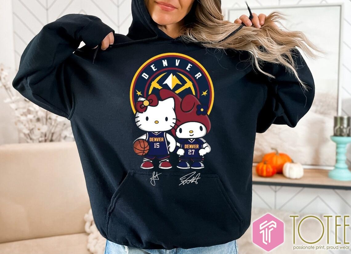 Denver Nuggets Nikola Jokić Jamal Murray Hello Kitty Signatures Hoodie